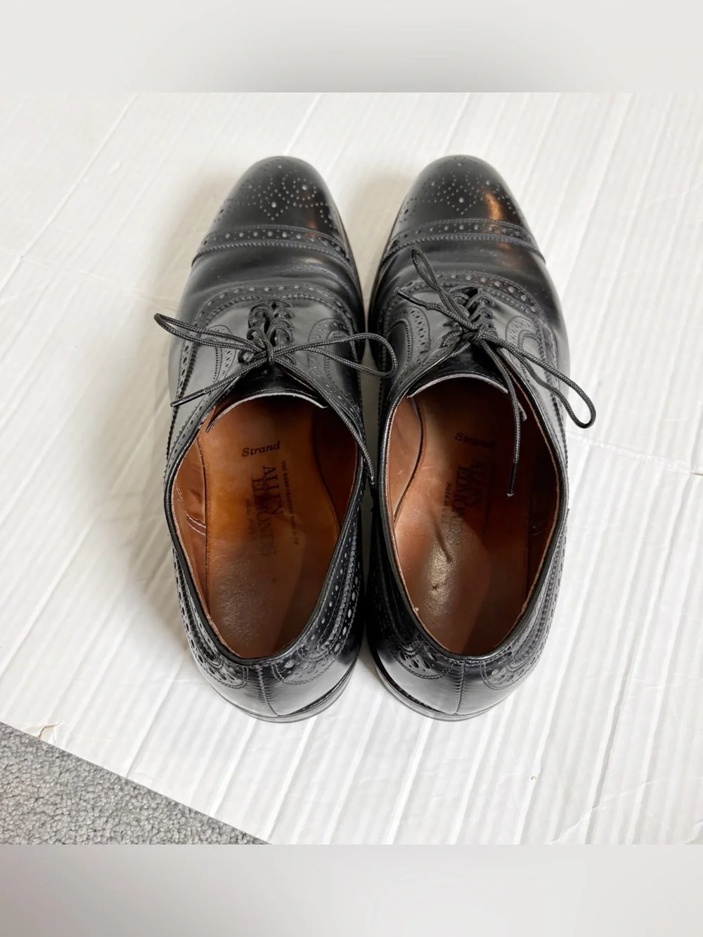 Allen Edmonds Strand Cap-toe Oxford Dress Shoes Size 11D Black Leather Brogue